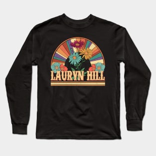 Lauryn Flowers Name Hill Personalized Gifts Retro Style Long Sleeve T-Shirt